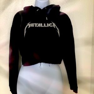 cropped metallica hoodie